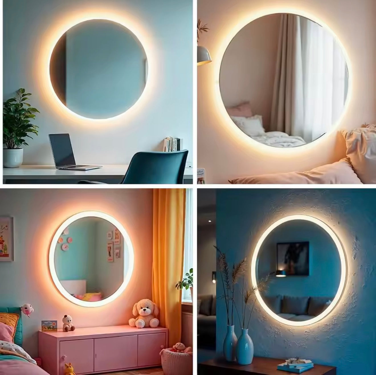 Espejo de Baño con Luz LED Regulable en 3 Colores - Espejo de Pared ANTIVAHO con Ajuste de Brillo y Memoria - Interruptor Táctil y Retroiluminación Inteligente