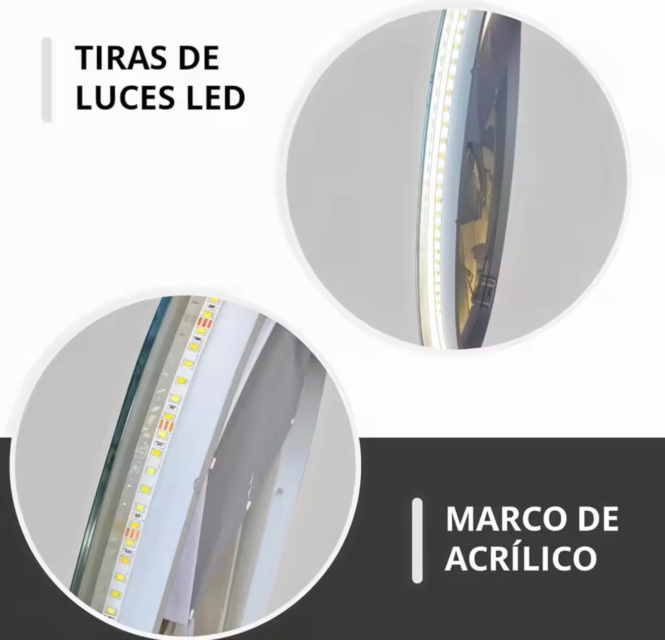 Espejo de Baño con Luz LED Regulable en 3 Colores - Espejo de Pared ANTIVAHO con Ajuste de Brillo y Memoria - Interruptor Táctil y Retroiluminación Inteligente