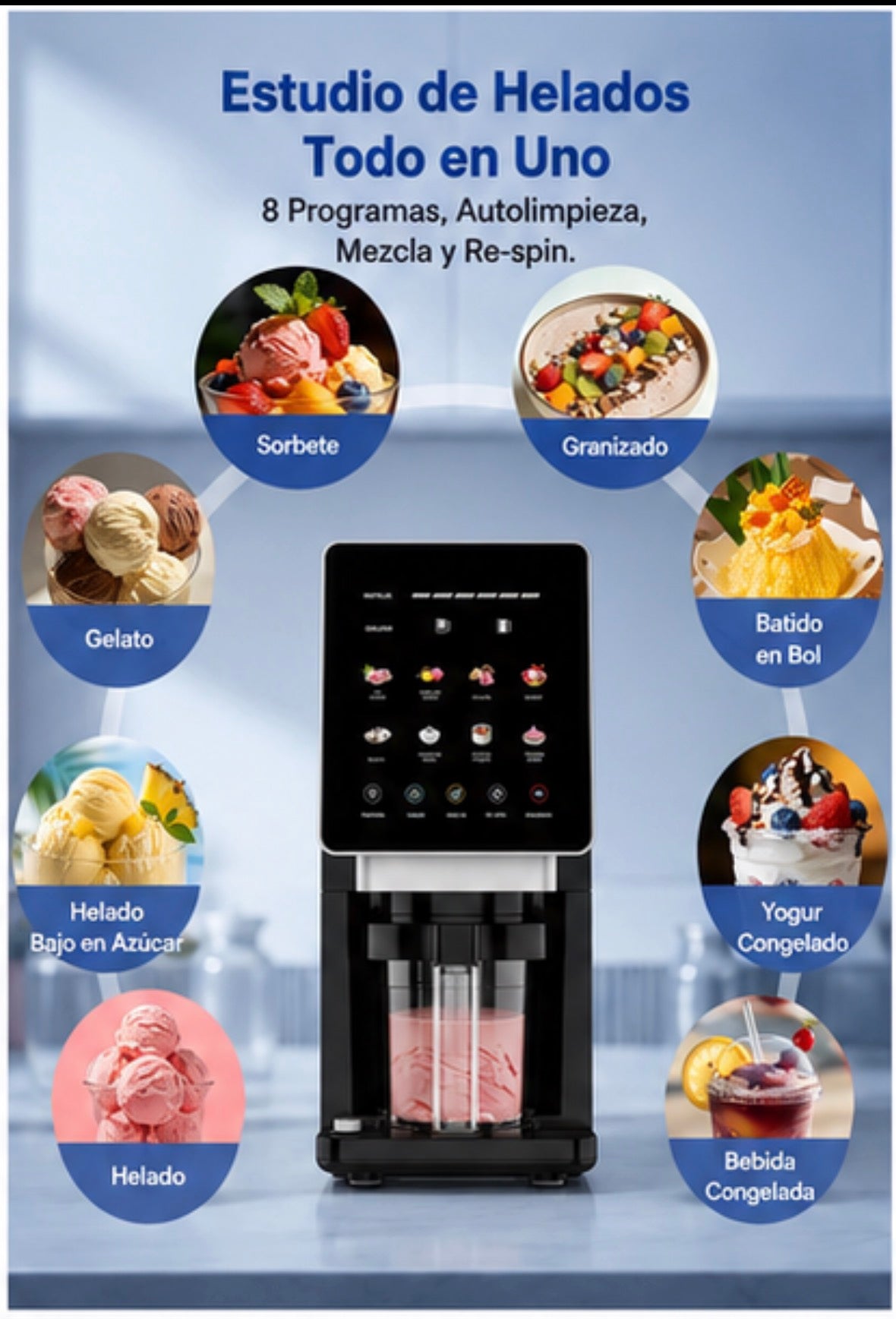 Máquina de Helados Automática Teendow (8 Programas)