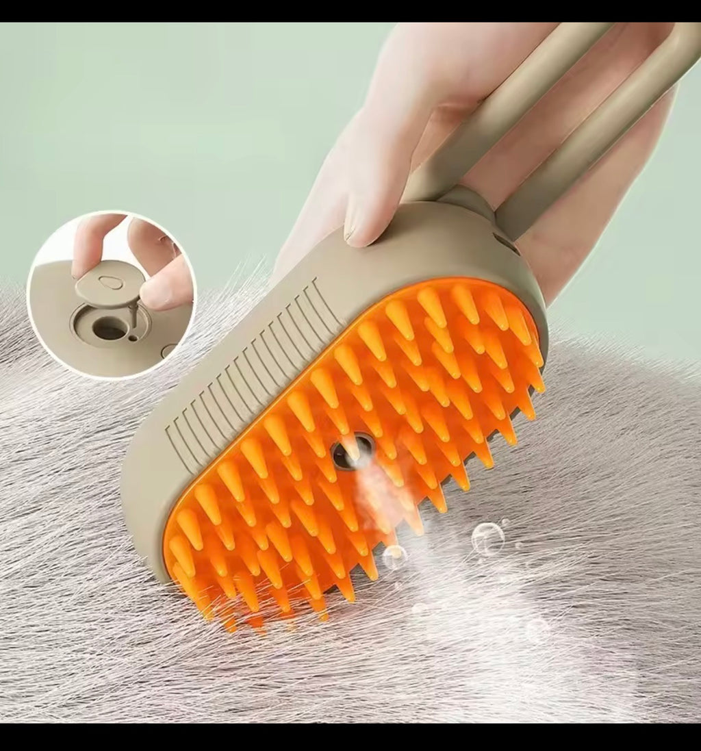 Cepillo de Vapor 3 en 1 para Perros y Gatos con Pulverizador