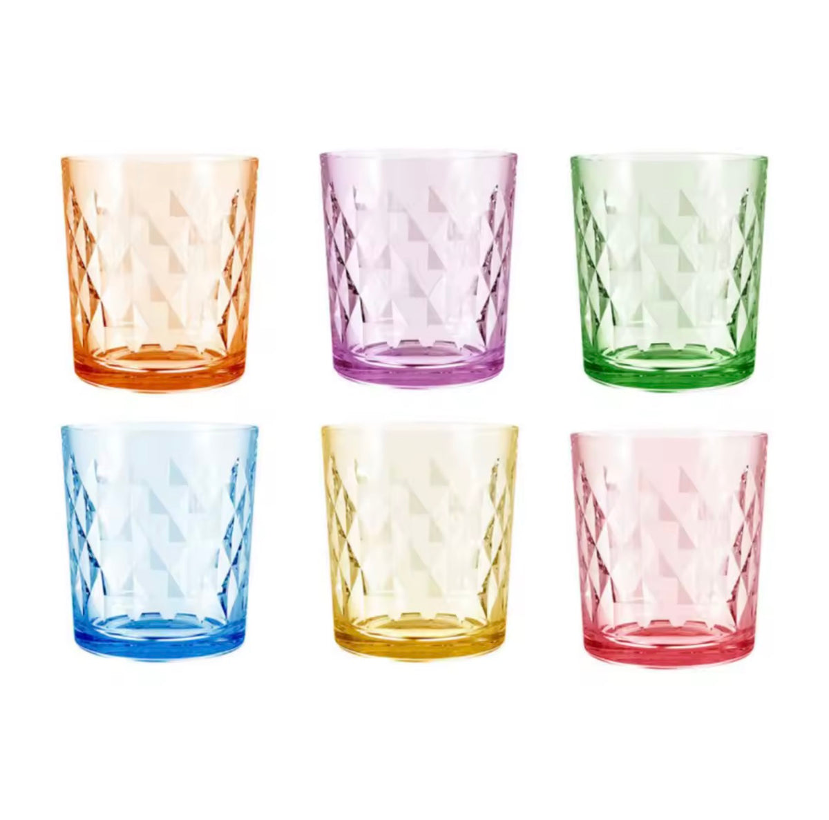 Pack de 6 Vasos de Cristal de Colores (360 ml)