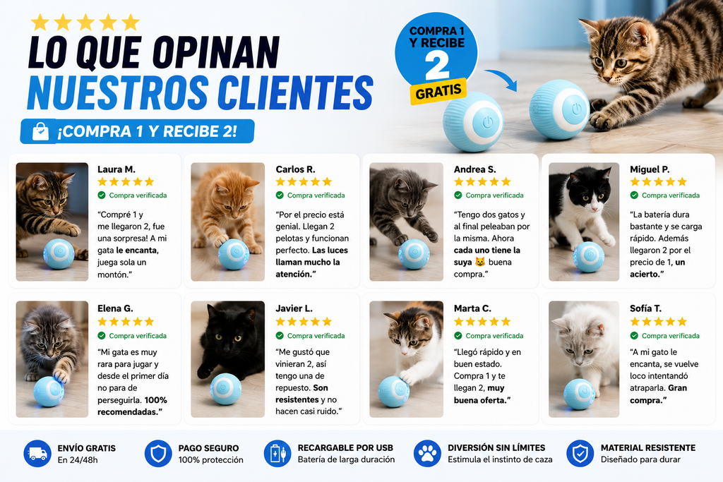 Juguete Interactivo Inteligente para Gatos con Bola Automática