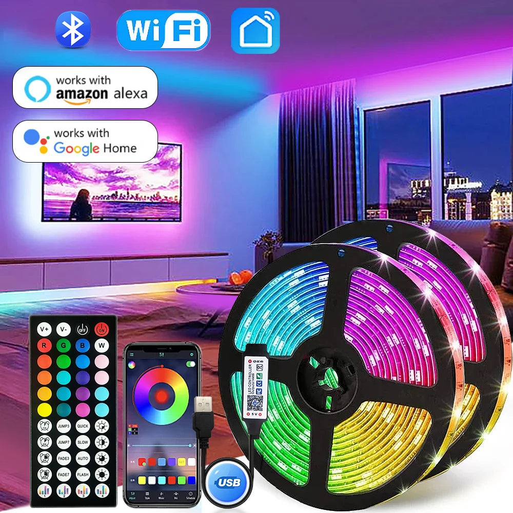 Tira LED Retroiluminada USB 5V con Control por App y Mando