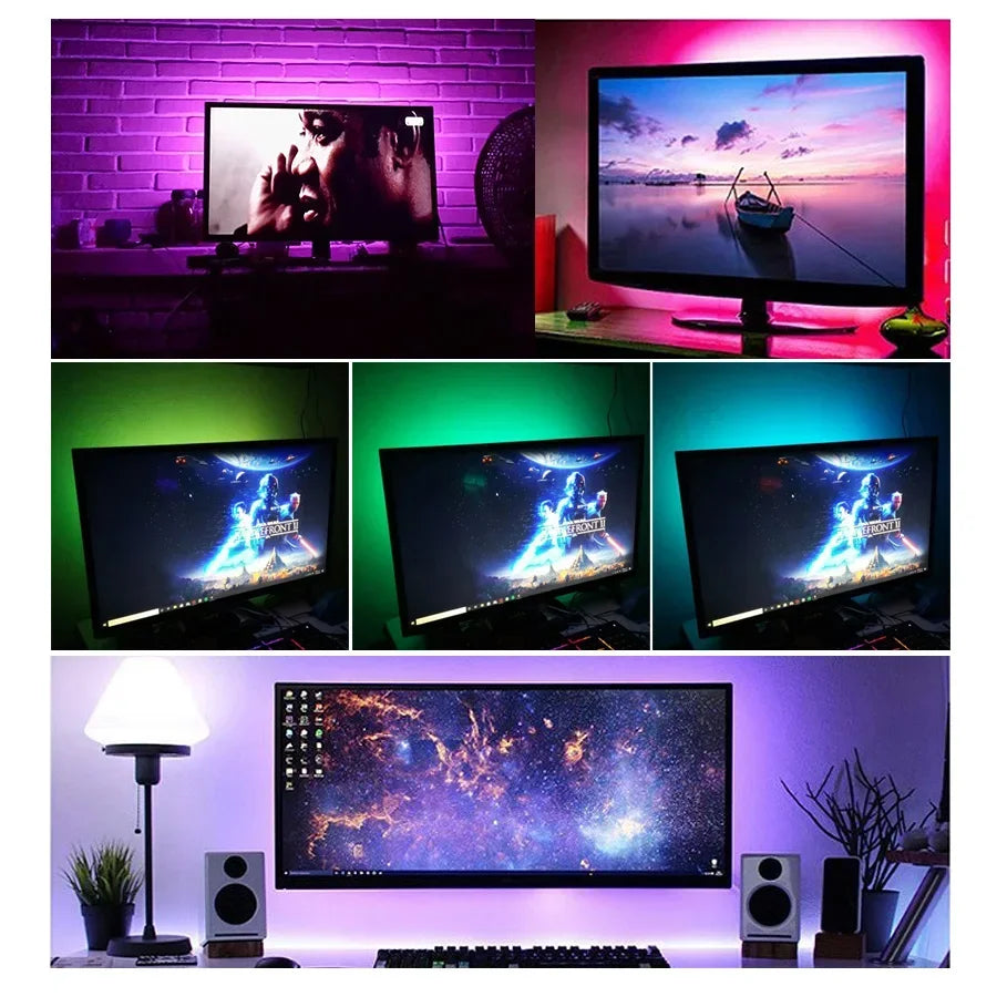 Tira LED Retroiluminada USB 5V con Control por App y Mando