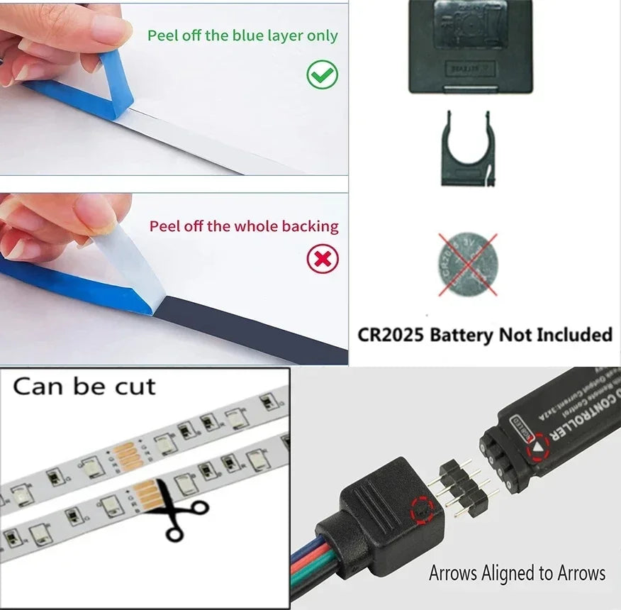 Tira LED Retroiluminada USB 5V con Control por App y Mando